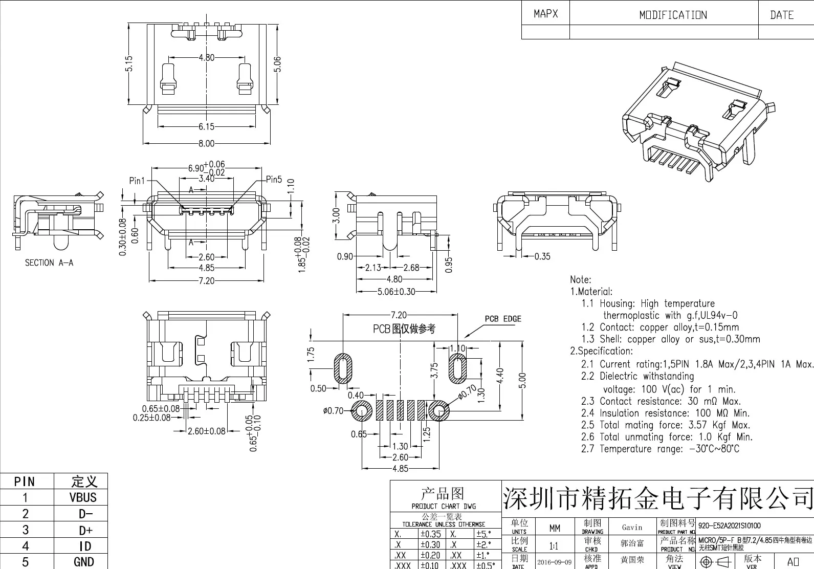 CON MICROUSB SMD - Imagen 3