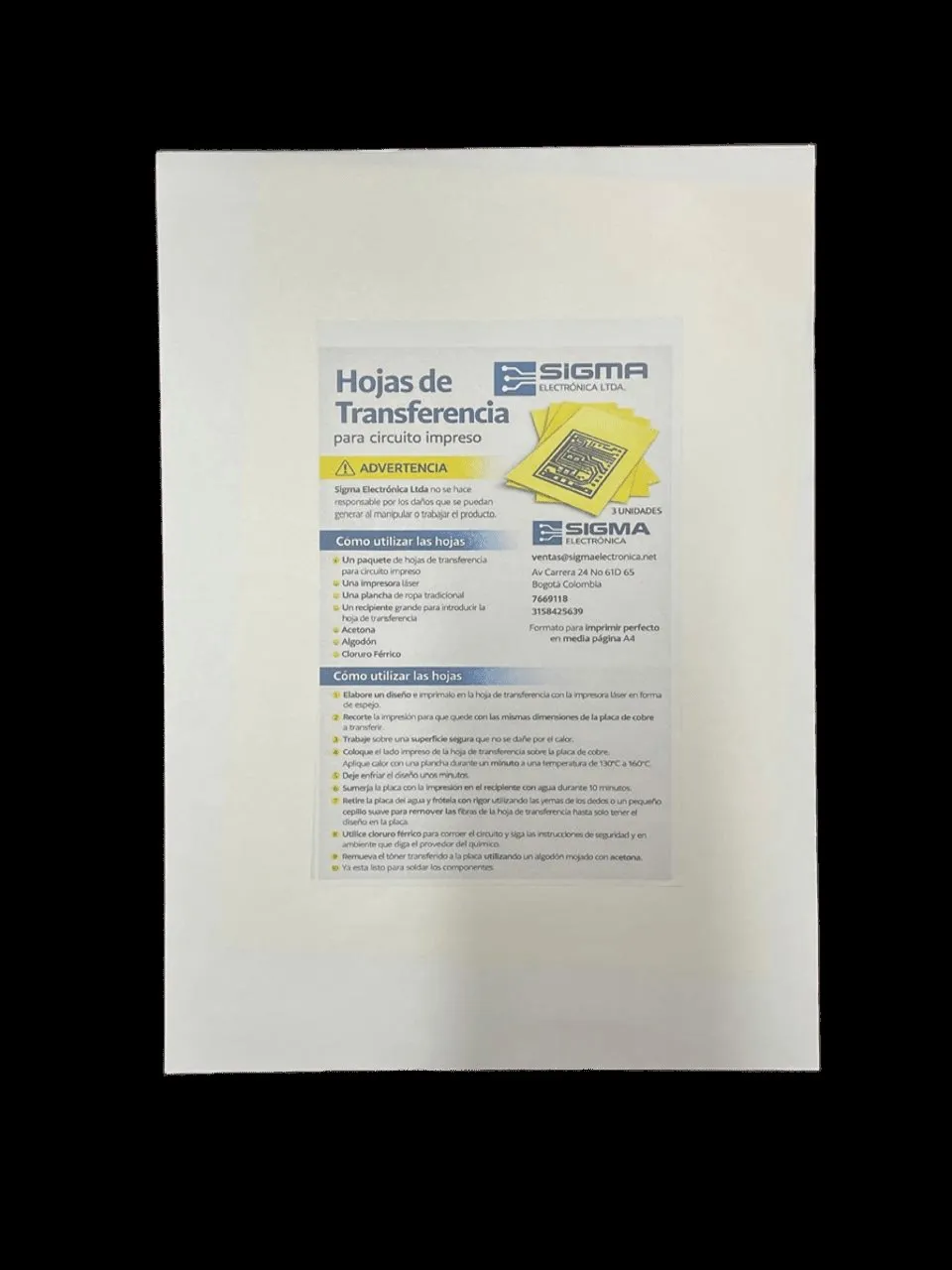 HOJAS TRANSFER - Imagen 1