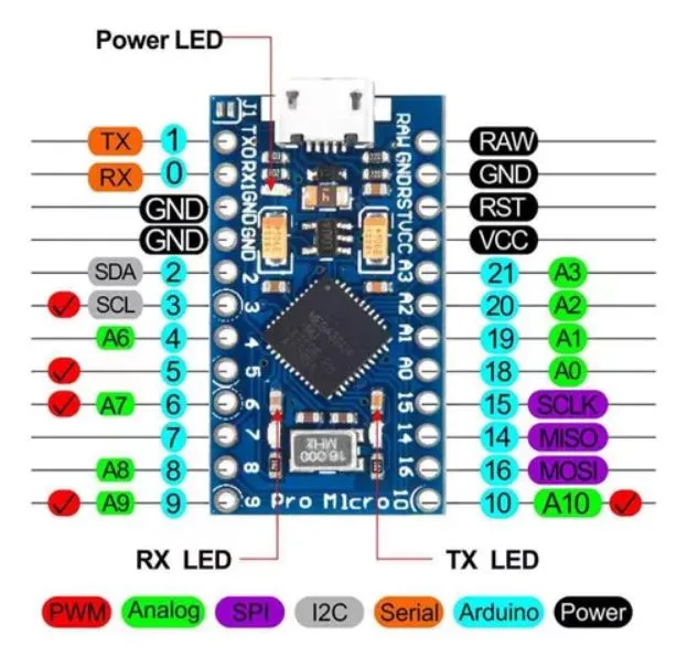 PRO MICRO ATMEGA32U4 - Imagen 2